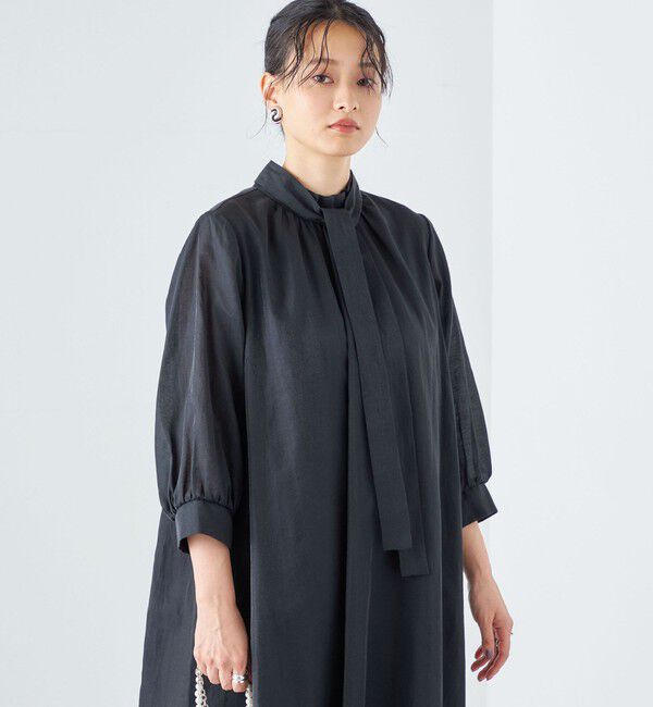 SHIPS for women「《一部予約》【SHIPS別注】kaene:2WAY ボウタイ ロング ワンピース（セレモニー対応可）」|ワンピース|