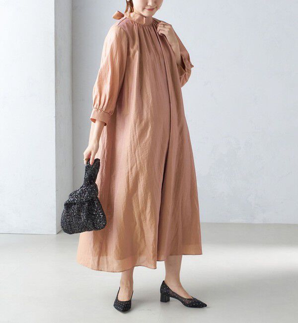 SHIPS for women「《一部予約》【SHIPS別注】kaene:2WAY ボウタイ ロング ワンピース（セレモニー対応可）」|ワンピース|