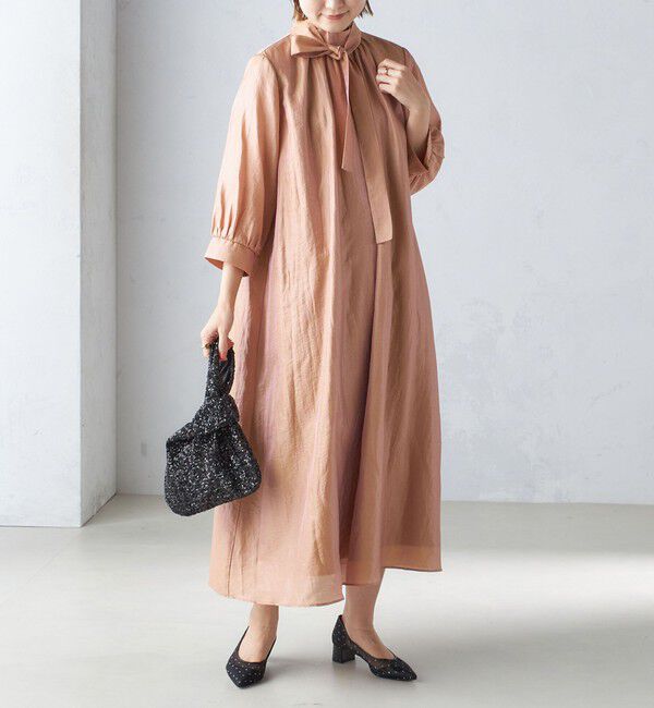 SHIPS for women「《一部予約》【SHIPS別注】kaene:2WAY ボウタイ ロング ワンピース（セレモニー対応可）」|ワンピース|