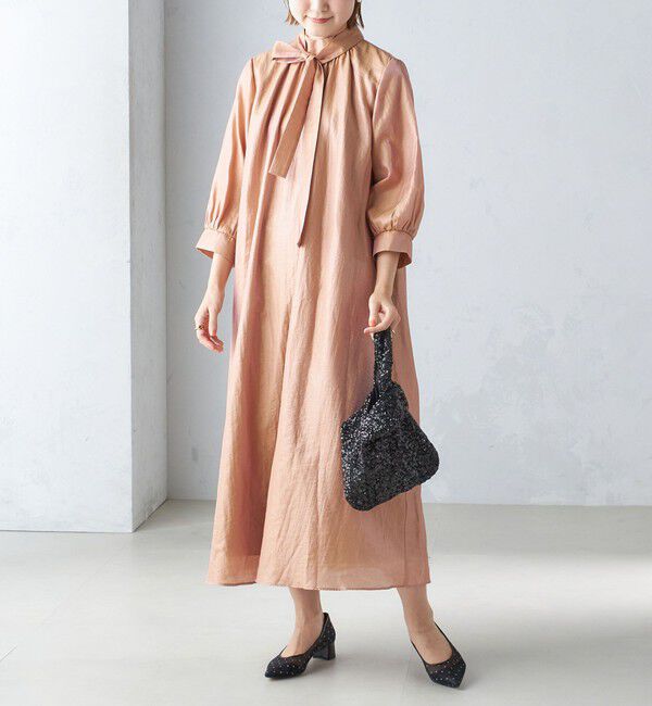 SHIPS for women「《一部予約》【SHIPS別注】kaene:2WAY ボウタイ ロング ワンピース（セレモニー対応可）」|ワンピース|