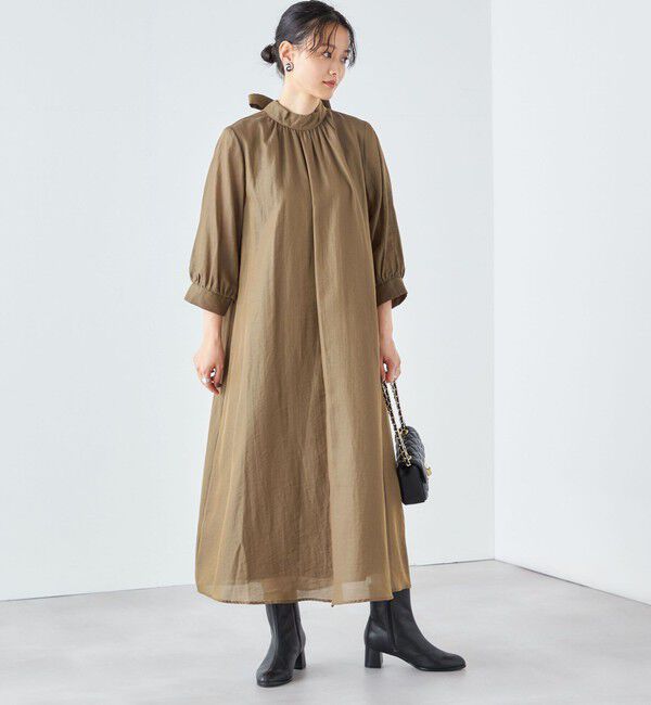SHIPS for women「《一部予約》【SHIPS別注】kaene:2WAY ボウタイ ロング ワンピース（セレモニー対応可）」|ワンピース|