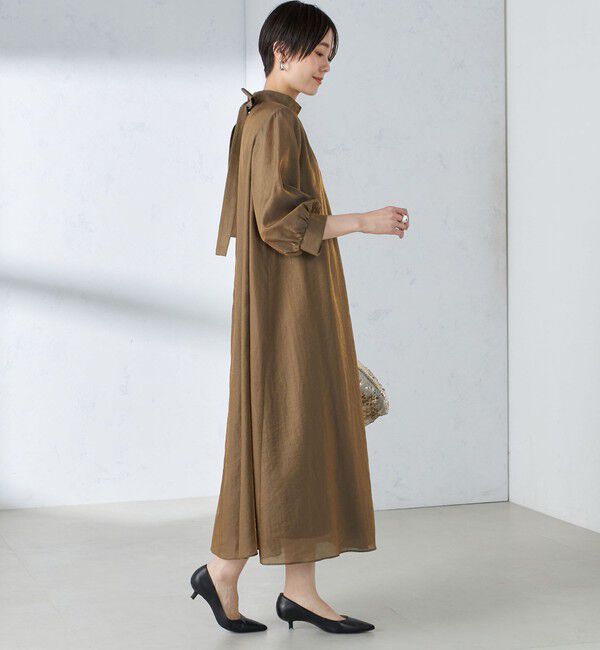 SHIPS for women「《一部予約》【SHIPS別注】kaene:2WAY ボウタイ ロング ワンピース（セレモニー対応可）」|ワンピース|
