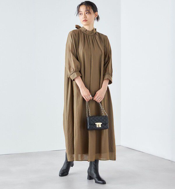 SHIPS for women「《一部予約》【SHIPS別注】kaene:2WAY ボウタイ ロング ワンピース（セレモニー対応可）」|ワンピース|