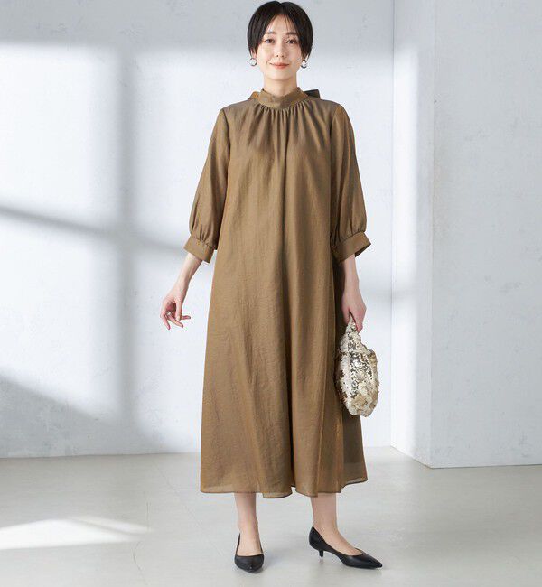 SHIPS for women「《一部予約》【SHIPS別注】kaene:2WAY ボウタイ ロング ワンピース（セレモニー対応可）」|ワンピース|
