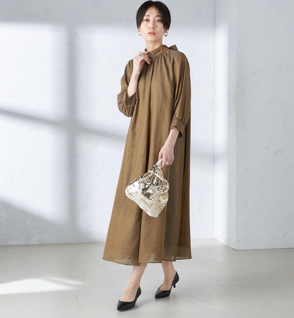 SHIPS for women「《一部予約》【SHIPS別注】kaene:2WAY ボウタイ ロング ワンピース（セレモニー対応可）」|ワンピース|
