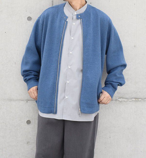SHIPS any「SHIPS any: 〈手洗い可能〉コットン カシミヤ ニット シングルライダース ブルゾン◇」|カーディガン|ブルー