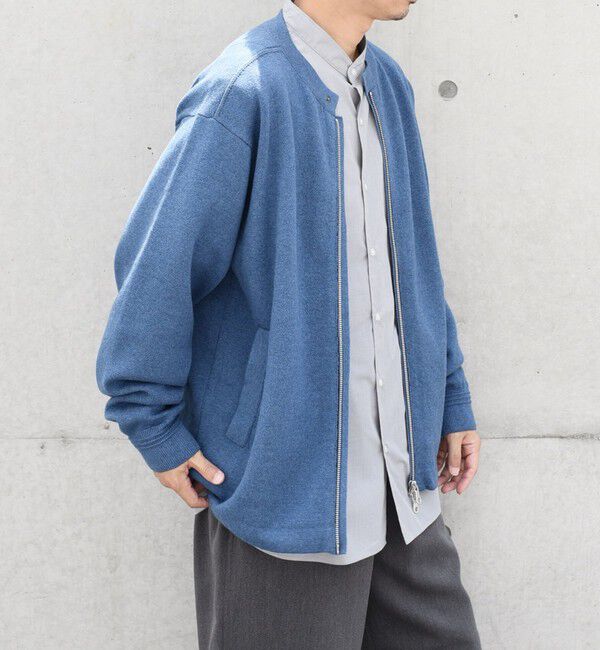 SHIPS any「SHIPS any: 〈手洗い可能〉コットン カシミヤ ニット シングルライダース ブルゾン◇」|カーディガン|