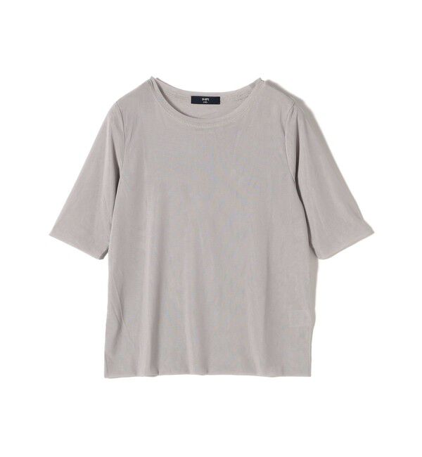 SHIPS Colors 「SHIPS Colors:〈手洗い可能〉チュール ショートスリーブ トップス」|Tシャツ・カットソー|ライトグレー