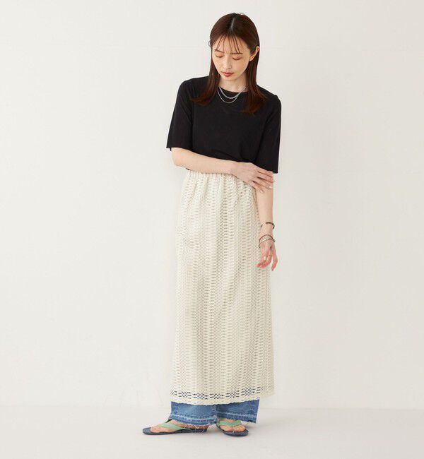 SHIPS Colors 「SHIPS Colors:〈手洗い可能〉チュール ショートスリーブ トップス」|Tシャツ・カットソー|