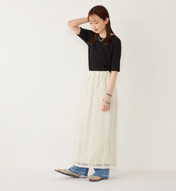 SHIPS Colors 「SHIPS Colors:〈手洗い可能〉チュール ショートスリーブ トップス」|Tシャツ・カットソー|
