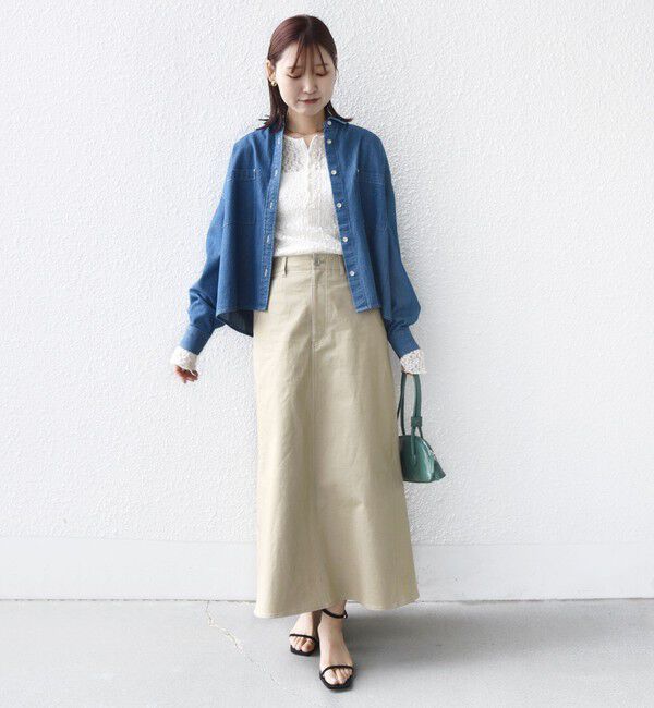 SHIPS for women「〈手洗い可能〉ラッセル レース ヘンリー ネック 2WAY プルオーバー」|Tシャツ・カットソー|