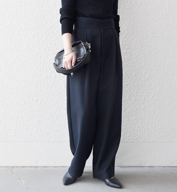SHIPS any「SHIPS any:〈洗濯機可能〉ダブルクロス タック ストレート パンツ［NAVY BLUE］」|その他|