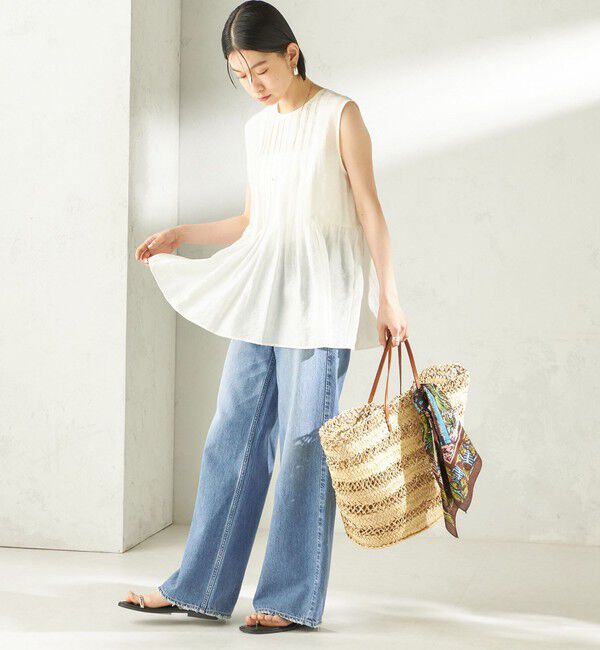 SHIPS for women「【実力派ベーシック】〈手洗い可能〉シルク混 シアー 2WAY ノースリーブ ブラウス」|シャツ・ブラウス|