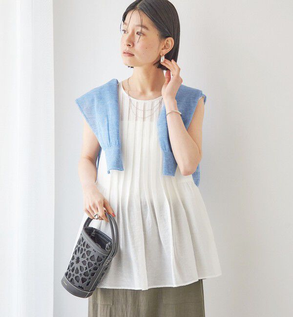 SHIPS for women「【実力派ベーシック】〈手洗い可能〉シルク混 シアー 2WAY ノースリーブ ブラウス」|シャツ・ブラウス|