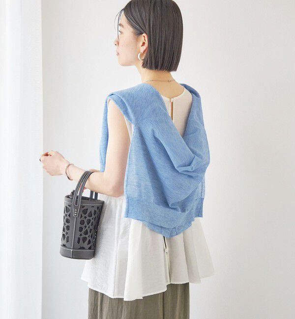 SHIPS for women「【実力派ベーシック】〈手洗い可能〉シルク混 シアー 2WAY ノースリーブ ブラウス」|シャツ・ブラウス|