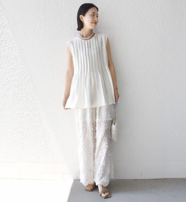 SHIPS for women「【実力派ベーシック】〈手洗い可能〉シルク混 シアー 2WAY ノースリーブ ブラウス」|シャツ・ブラウス|