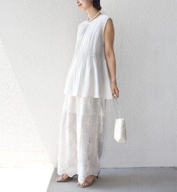 SHIPS for women「【実力派ベーシック】〈手洗い可能〉シルク混 シアー 2WAY ノースリーブ ブラウス」|シャツ・ブラウス|