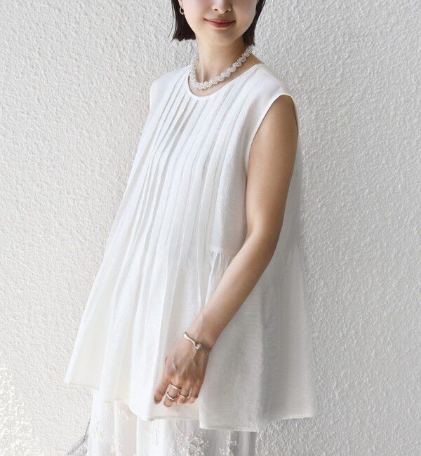 SHIPS for women「【実力派ベーシック】〈手洗い可能〉シルク混 シアー 2WAY ノースリーブ ブラウス」|シャツ・ブラウス|