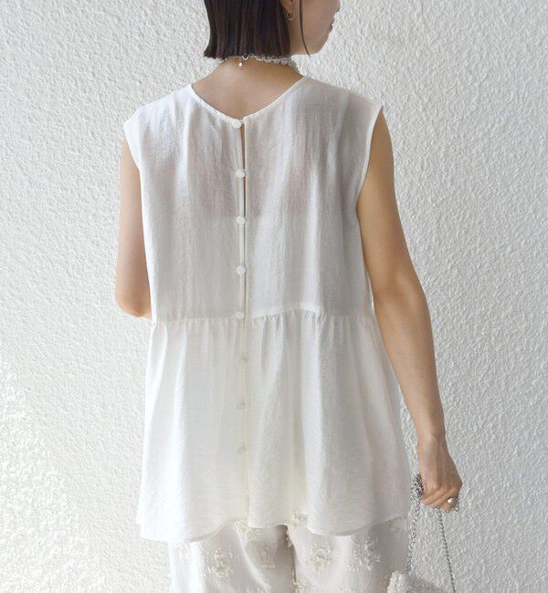 SHIPS for women「【実力派ベーシック】〈手洗い可能〉シルク混 シアー 2WAY ノースリーブ ブラウス」|シャツ・ブラウス|