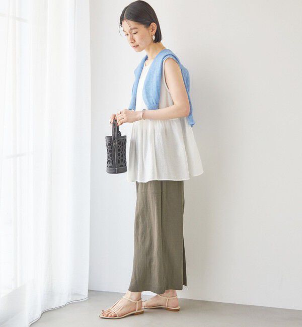 SHIPS for women「【実力派ベーシック】〈手洗い可能〉シルク混 シアー 2WAY ノースリーブ ブラウス」|シャツ・ブラウス|