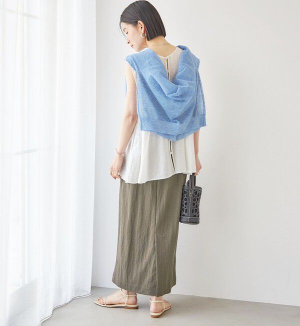 SHIPS for women「【実力派ベーシック】〈手洗い可能〉シルク混 シアー 2WAY ノースリーブ ブラウス」|シャツ・ブラウス|