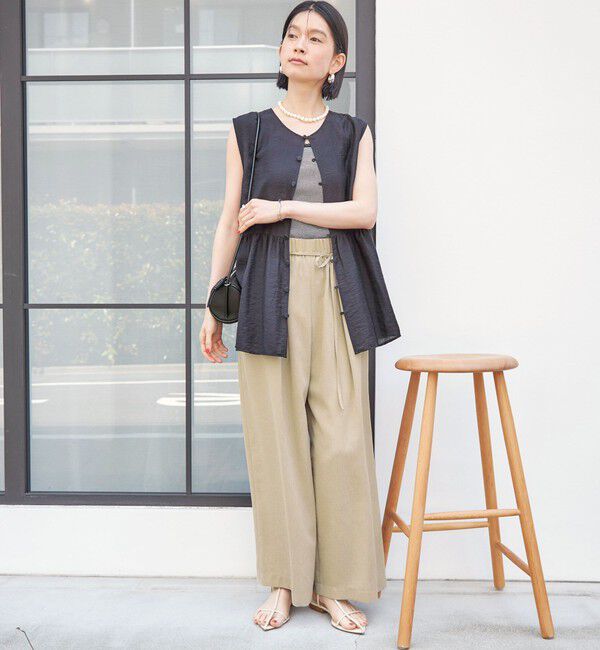 SHIPS for women「【実力派ベーシック】〈手洗い可能〉シルク混 シアー 2WAY ノースリーブ ブラウス」|シャツ・ブラウス|