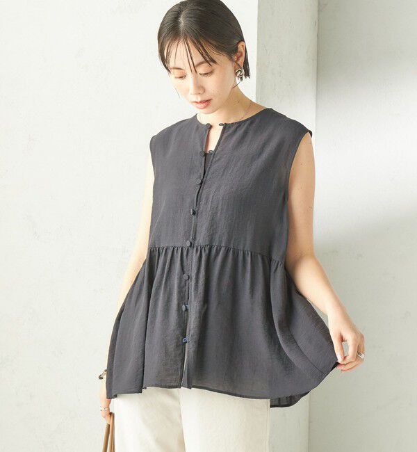 SHIPS for women「【実力派ベーシック】〈手洗い可能〉シルク混 シアー 2WAY ノースリーブ ブラウス」|シャツ・ブラウス|