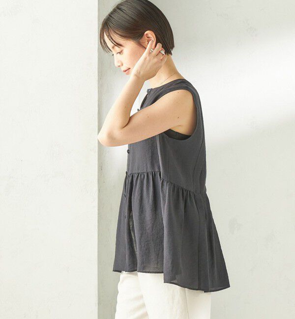 SHIPS for women「【実力派ベーシック】〈手洗い可能〉シルク混 シアー 2WAY ノースリーブ ブラウス」|シャツ・ブラウス|