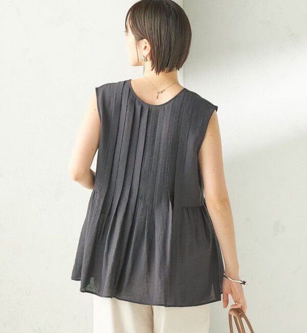 SHIPS for women「【実力派ベーシック】〈手洗い可能〉シルク混 シアー 2WAY ノースリーブ ブラウス」|シャツ・ブラウス|
