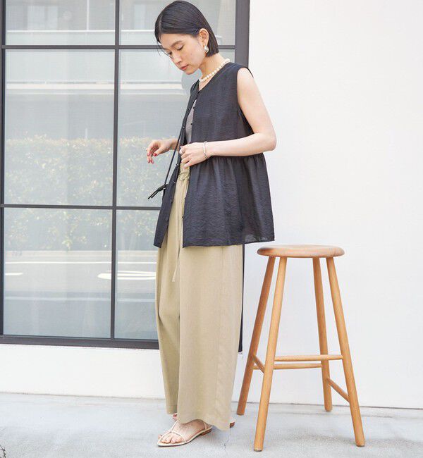 SHIPS for women「【実力派ベーシック】〈手洗い可能〉シルク混 シアー 2WAY ノースリーブ ブラウス」|シャツ・ブラウス|