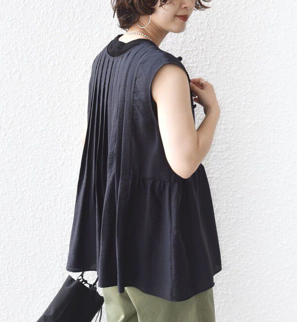 SHIPS for women「【実力派ベーシック】〈手洗い可能〉シルク混 シアー 2WAY ノースリーブ ブラウス」|シャツ・ブラウス|