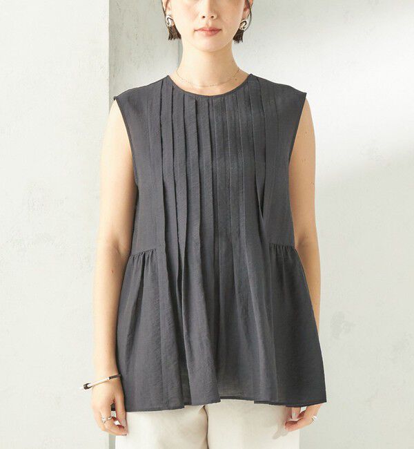 SHIPS for women「【実力派ベーシック】〈手洗い可能〉シルク混 シアー 2WAY ノースリーブ ブラウス」|シャツ・ブラウス|
