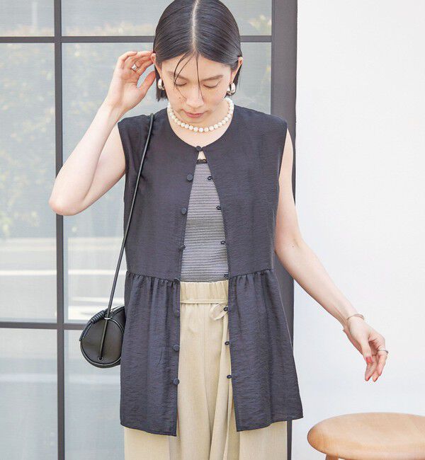 SHIPS for women「【実力派ベーシック】〈手洗い可能〉シルク混 シアー 2WAY ノースリーブ ブラウス」|シャツ・ブラウス|