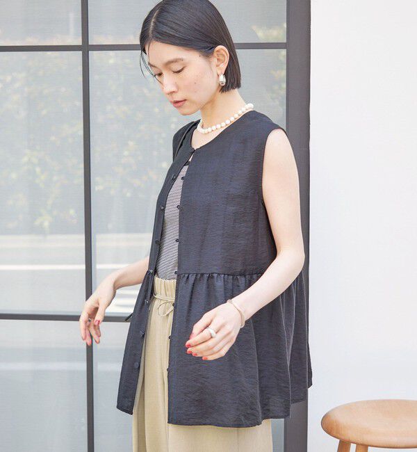 SHIPS for women「【実力派ベーシック】〈手洗い可能〉シルク混 シアー 2WAY ノースリーブ ブラウス」|シャツ・ブラウス|