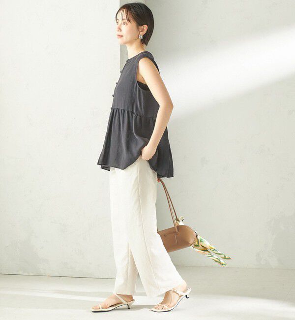 SHIPS for women「【実力派ベーシック】〈手洗い可能〉シルク混 シアー 2WAY ノースリーブ ブラウス」|シャツ・ブラウス|