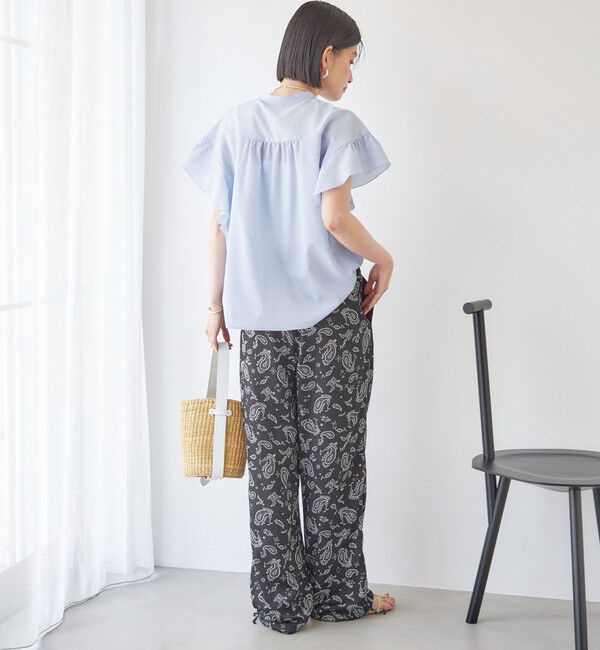 SHIPS for women「【実力派ベーシック】〈接触冷感/洗濯機可能〉SUUSUU フリル ギャザー ブラウス」|シャツ・ブラウス|