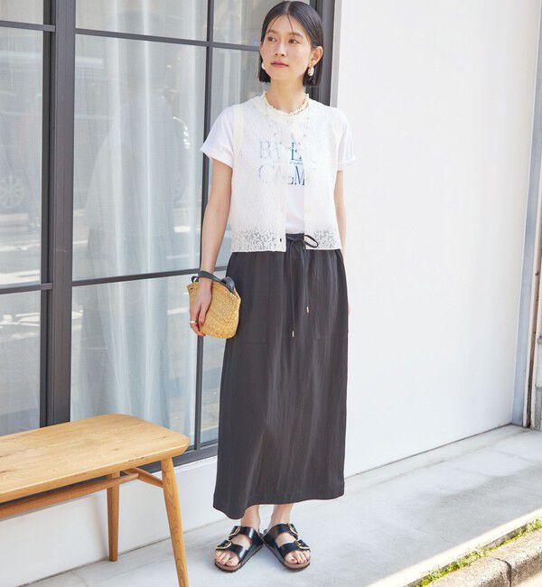 SHIPS for women「〈手洗い可能〉レース ジャカード 2WAY ノースリーブ カットソー」|Tシャツ・カットソー|