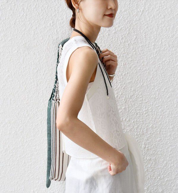 SHIPS for women「〈手洗い可能〉レース ジャカード 2WAY ノースリーブ カットソー」|Tシャツ・カットソー|
