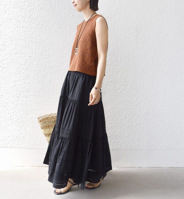 SHIPS for women「〈手洗い可能〉レース ジャカード 2WAY ノースリーブ カットソー」|Tシャツ・カットソー|