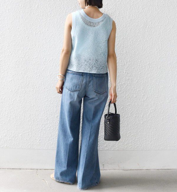 SHIPS for women「〈手洗い可能〉レース ジャカード 2WAY ノースリーブ カットソー」|Tシャツ・カットソー|