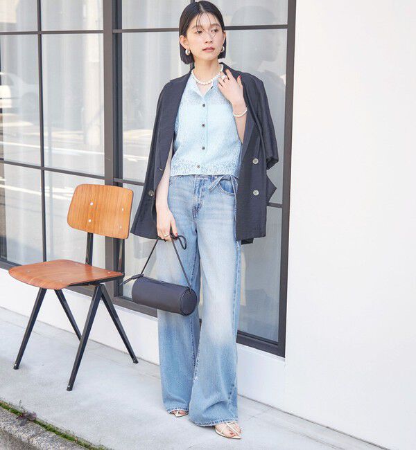 SHIPS for women「〈手洗い可能〉レース ジャカード 2WAY ノースリーブ カットソー」|Tシャツ・カットソー|
