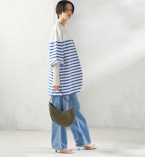 SHIPS for women「【SHIPS別注】Le minor: パネル ボーダー チュニック」|Tシャツ・カットソー|