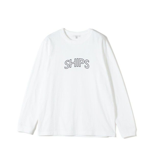 SHIPS for women「【WEB限定】 SHIPS ラウンド プリント ロゴ ロングスリーブ TEE」|Tシャツ・カットソー|