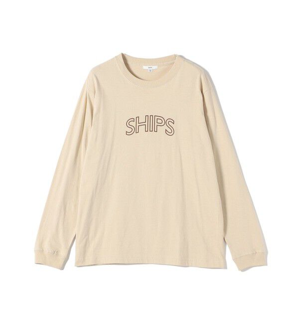 SHIPS for women「【WEB限定】 SHIPS ラウンド プリント ロゴ ロングスリーブ TEE」|Tシャツ・カットソー|