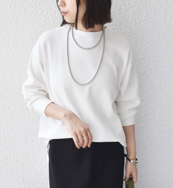 SHIPS Colors 「《予約》SHIPS Colors:〈手洗い可能〉TC ワッフル ボートネック トップス◆」|Tシャツ・カットソー|