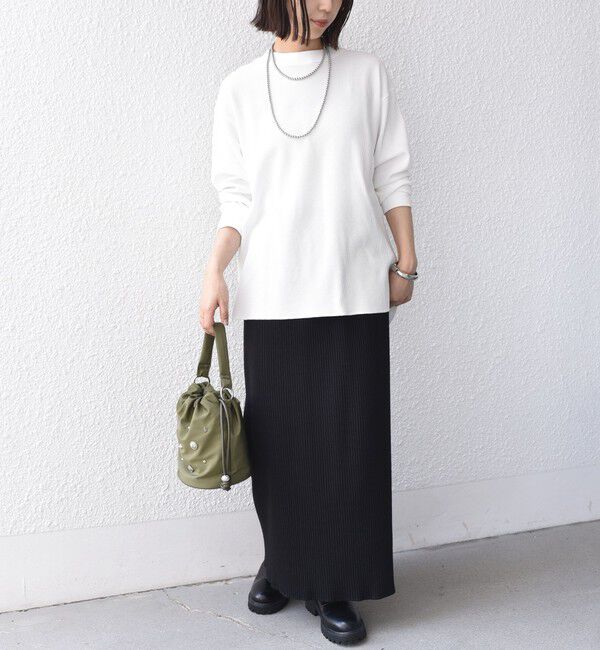 SHIPS Colors 「《予約》SHIPS Colors:〈手洗い可能〉TC ワッフル ボートネック トップス◆」|Tシャツ・カットソー|