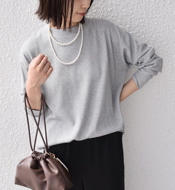 SHIPS Colors 「《予約》SHIPS Colors:〈手洗い可能〉TC ワッフル ボートネック トップス◆」|Tシャツ・カットソー|