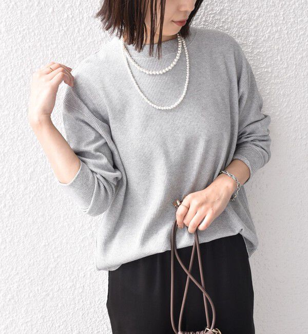 SHIPS Colors 「《予約》SHIPS Colors:〈手洗い可能〉TC ワッフル ボートネック トップス◆」|Tシャツ・カットソー|