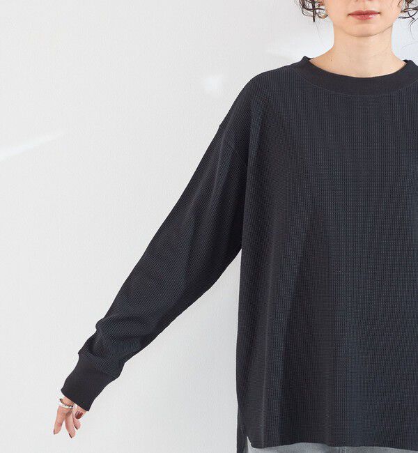 SHIPS Colors 「《予約》SHIPS Colors:〈手洗い可能〉TC ワッフル ボートネック トップス◆」|Tシャツ・カットソー|