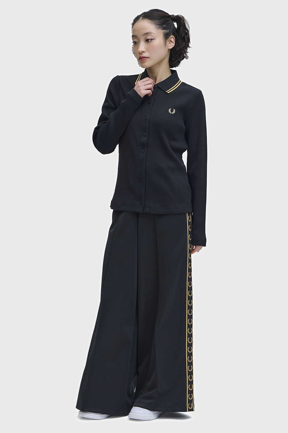 FRED PERRY 「Button Through Rib Polo Shirt／ボタンスルーリブポロシャツ」|ポロシャツ|